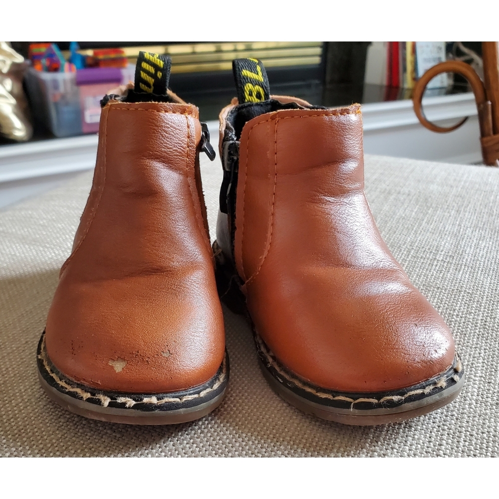 Brown Zip Up Marten Style Toddler Boots | Unisex | Size EU 22